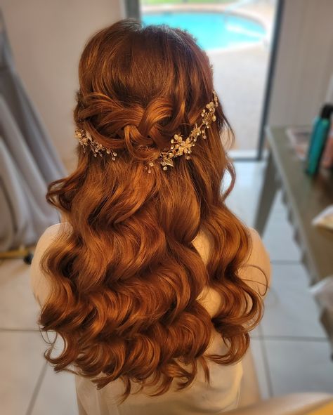 Orange Hair Updo, Goddess Hairstyle, Ethereal Goddess, Goddess Hair, Goddess Hairstyles, Homecoming Hair, Greek Goddess, Homecoming Hairstyles, Black Beauty