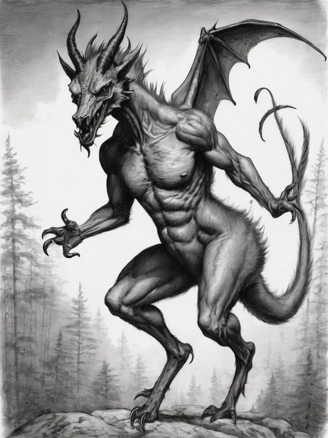 THE JERSEY DEVIL Jersey Devil Art, Devil Art, The Jersey Devil, Fantasy Concept, Jersey Devil, New Jersey Devils, Fantasy Concept Art, Hockey Jersey, Fantasy Creatures