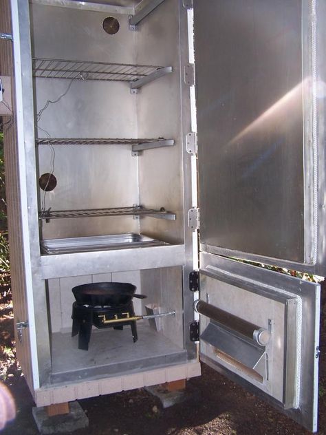 Smoker finished and "smokin" | Smoking Meat Forums - The Best Barbecue Discussion Forum On Earth! Build A Smoker, Custom Bbq Smokers, Smoker Designs, Gas Smoker, Propane Smokers, Bbq Pit Smoker, Diy Smoker, Smoker Plans, Bbq Shed