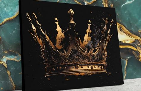 Bayshore Tampa, Crown Painting, Gothic Crown, Crown Decor, Paint Icon, Royalty Aesthetic, Golden Crown, Class 12, Oil On Canvas Painting