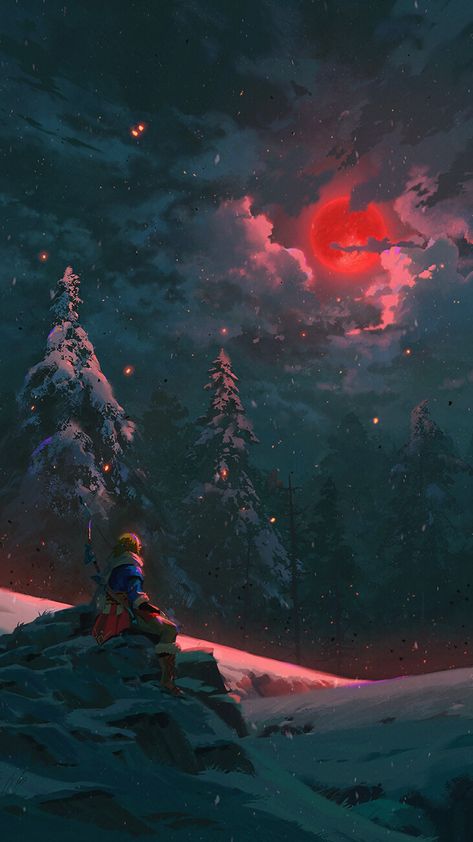 ArtStation - BOTW: Blood Moon Wolf Link Wallpaper, Zelda Lockscreen Aesthetic, Zelda Matching Wallpaper, Zelda Poster Wall Decor, Cool Zelda Wallpaper, Christmas Zelda Wallpaper, Legend Of Zelda Christmas Wallpaper, Zelda Landscape Art, Zelda Wallpaper Phone