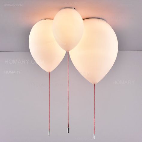 Minimalist Adorable White Balloon 1-Light Creative Flush Mount Ceiling Light Kids Lighting $109 for large 9.4"Dx12.6"H Balloon Ceiling, Cheap Ceiling Lights, Diy Kids Furniture, Ceiling Lamps Living Room, Bathroom Sink Taps, Chandelier Decor, Study Bedroom, Balloon Shapes, Flush Mount Lights