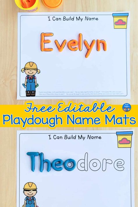 Free Name Mats Preschool Names, Name Practice, All About Me Preschool, Early Literacy Activities, Alphabet Recognition, Name Crafts, Playdough Mats, Name Activities, Word Building