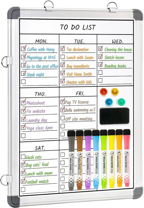 To Do List Board Ideas, White Board To Do List Ideas, Bedroom White Board Ideas, White Board Ideas Organizations Student, Whiteboard Schedule Ideas, Small Whiteboard Ideas, White Board Planner Ideas, White Boards Ideas, Whiteboard Organization Home