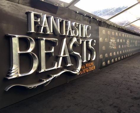 15|40 Productions on Instagram: “The Fantastic Beasts movie premiere and Press Conference in New York was awesome tonight! Our design team at 15|40 used carefully carved…” Fantastic Beasts Movie, Conference Design, Event Production, Event Experience, Black Carpet, Movie Premiere, Signage Design, Press Conference, Fantastic Beasts