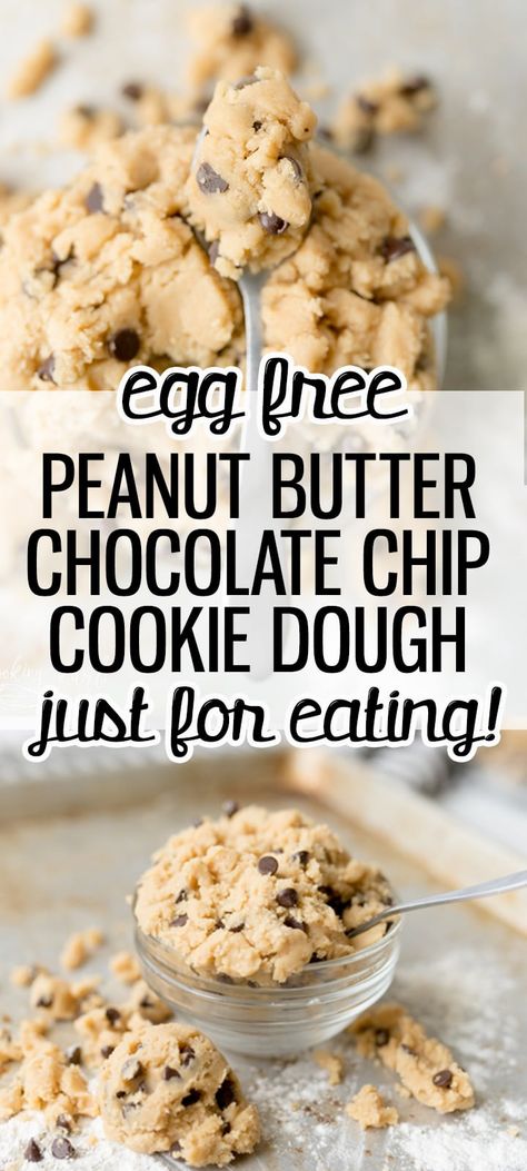 Safe Cookie Dough, Peanut Butter Cookie Dough Recipe, Peanut Butter Dough, Nobake Dessert, Edible Chocolate Chip Cookie Dough, Peanut Butter Chocolate Chip Cookie, Eggless Cookie Dough, Cooking With Karli, Edible Cookie Dough Recipe