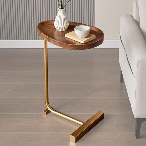 Amazon.com: TRUNYAQI C Shaped Side Table, Small C Table End Table for Sofa and Bedside, Couch Side Tables That Slide Under, Wood C Shaped End Table for Bedroom Living Room, 18”L X 12”W : Home & Kitchen C Tables For Couch, C Shaped Side Table, Coffee Table In Bedroom, C Tables, Table For Sofa, Small Apartment Coffee Table, Table In Living Room, Waiting Room Design, Table Glass Top