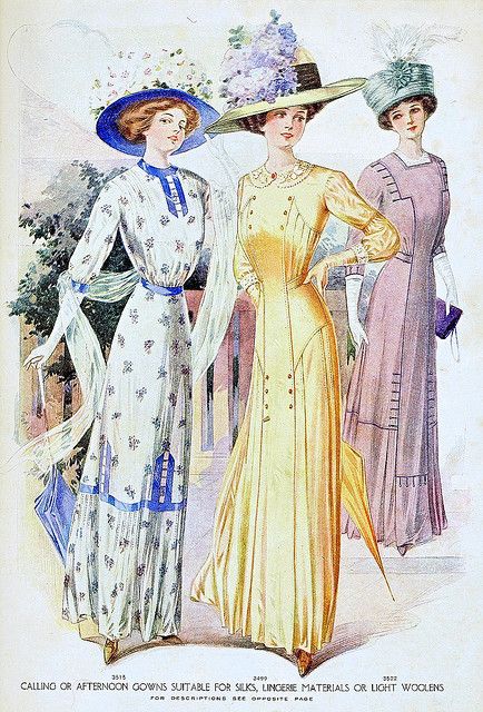 1910 Women's Clothing Dresses | Recent Photos The Commons Getty Collection Galleries World Map App ... Edwardian Fashion Plates, Fashion 1910, 1910s Fashion, Fashion Illustration Vintage, Three Women, 20th Century Fashion, Edwardian Dress, Music Man, Old Fashion