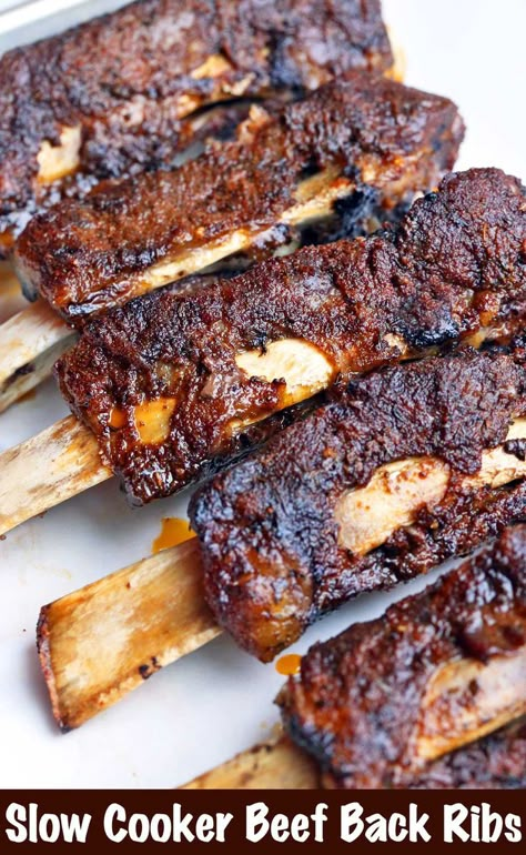 Beef Ribs Recipe Slow Cooker, Slow Cooker Beef Ribs, Beef Ribs Crockpot, Beef Ribs Slow Cooker, Slow Cooker Ribs Recipe, Bbq Beef Ribs, Beef Back Ribs, Burger Recipes Beef, Beef Ribs Recipe