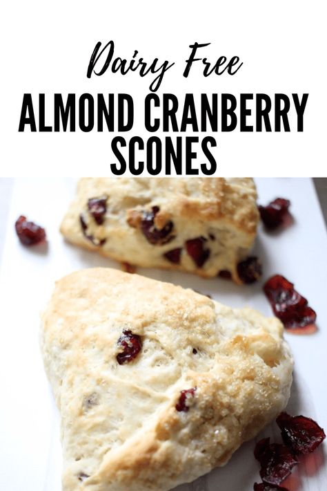 Dairy Free Almond Cranberry Scones - Newman's Nest Dairy Free Scones, Cranberry Scone, Fresh Cranberry Recipes, Dairy Free Cake Recipe, Dairy Free Recipe, Dairy Free Baking, Gluten Free Scones, Cranberry Scones, Aip Desserts