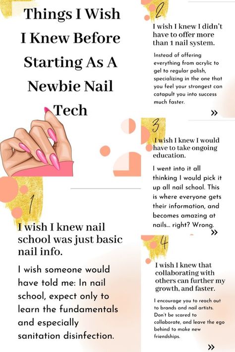 Nail tech tips, Wish l know tips nail career Nail Training School, Business Trip Nails, Nail Tech School Tips, Learning Nail Tech, Nail Tech School Aesthetic, Nail Tech School Notes, Mobile Nail Technician Set Up, Nail Tech School Student, Nail School