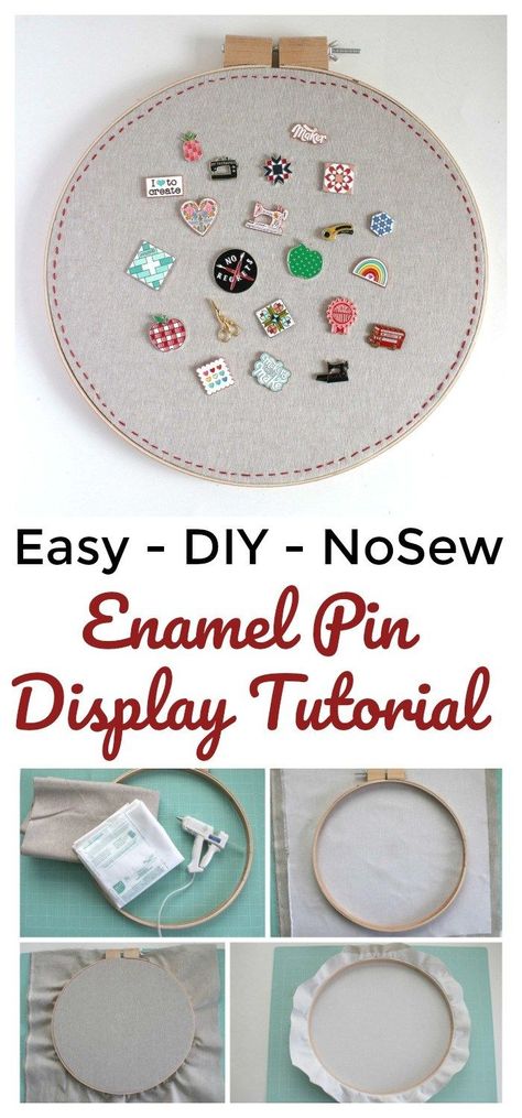 Easy DIY No Sew Enamel Pin Display Tutorial by Amy Smart Pin Collection Displays, Disney Pin Display, Diy Tricot, Enamel Pin Display, Amy Smart, Pin Display, Enamel Pin Collection, Collection Display, Beginner Sewing Projects Easy