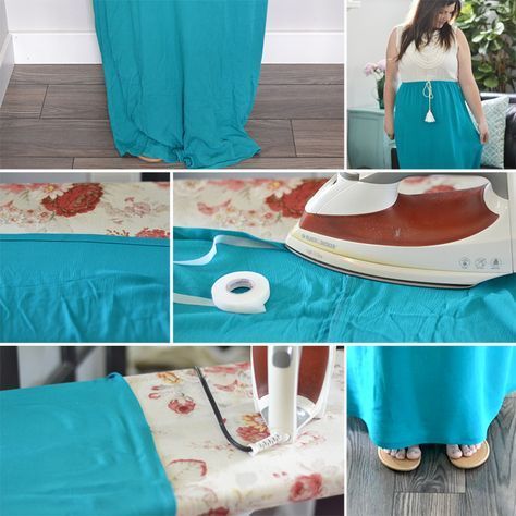 How to Hem a Maxi Skirt or Dress – No Sewing Required! | The DIY Mommy Hem Dress Diy, Types Of Hems, Dress Without Sewing, How To Shorten A Dress, Hem A Dress, Maxi Dress Tutorials, Diy Mommy, Diy Fashion Trends, Simple Dress Pattern