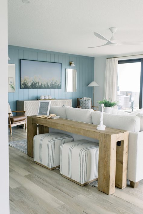 Coastal - MG Interiors Pacific Coastal Interior Design, Coastal Game Room, General Finishes Coastal Blue, Coastal Blue Living Room, Coastal Concept Interior Design, Blue Aesthetic Coastal, Coastal Couch, Blue Costal Wallpapers, Cozy Coastal Living Room