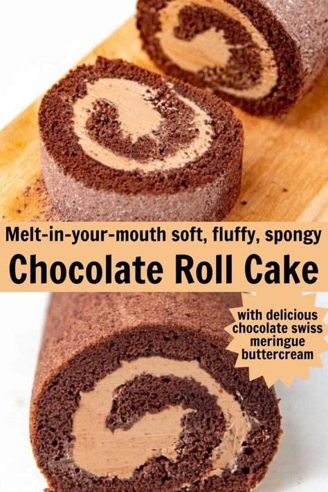 This melt-in-your-mouth soft, delicious, fluffy chocolate roll cake (a.k.a. chocolate Swiss roll, jelly roll cake) is an always popular Christmas dessert! Made with a super fluffy, moist chocolate sponge cake, this foolproof recipe is the perfect holiday dessert. Pair it with chocolate ganache, whipped cream, peppermint, cream cheese filling or buttercream, and decorate it to make a classic yule log cake too. Chocolate Swiss Roll Cake, Thm Cake, Low Carb Christmas Recipes, Keto Inspiration, Keto Recipes Low Carb, Jelly Roll Cake, Chocolate Swiss Roll, Diet Desserts Recipes, Fit Family