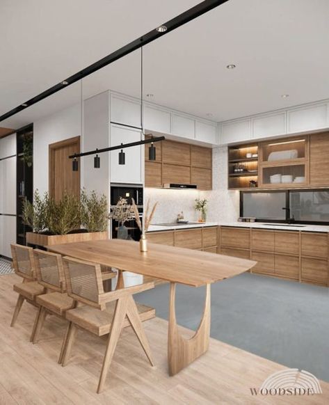 Grey wood floors kitchen