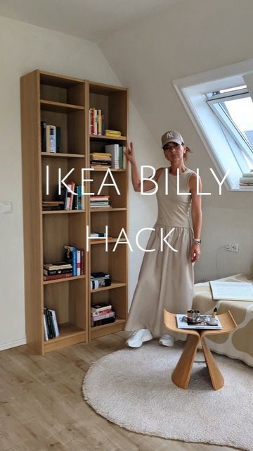 Ikea Low Bookshelf Hack, Ikea Bookshelf Billy, Malm Dresser And Billy Bookcase, Ikea Shelves Hack, Billy Ikea Ideas, Billy Hack Ikea, Ikea Billy Oxberg Tv Unit, Renter Friendly Billy Bookcase, Cheap Ikea Hacks