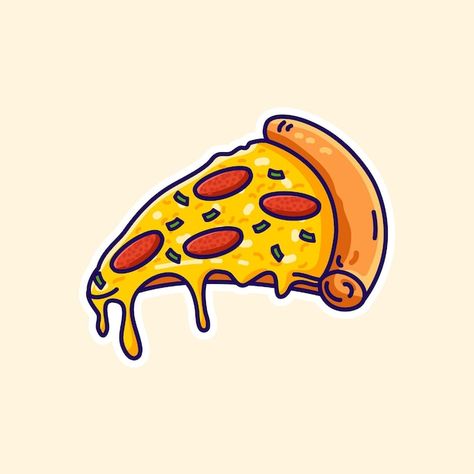 Pizza Vector Illustration, Cheese Drawing, Paint Chip Cards, Pizza Illustration, Pizza Icon, Pizza Cartoon, Pizza Drawing, Pizza Vector, Cute Pizza