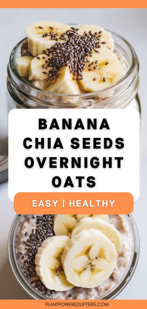 Are you looking for banana & chia seeds overnight oats? Look no further! These overnight oats are easy to make, and surprisingly healthy. Whether you're looking for easy overnight oats in a jar or vegan overnight oats, this recipe has got you covered! Overnight Chia Seed Oats, Chia Seeds For Breakfast, Overnight Oats And Chia Seeds, Overnight Chia Seeds, Chia Seeds Overnight, Chia Seed Overnight Oats, Overnight Chia Oats, Overnight Oats With Chia Seeds, Oats With Chia Seeds