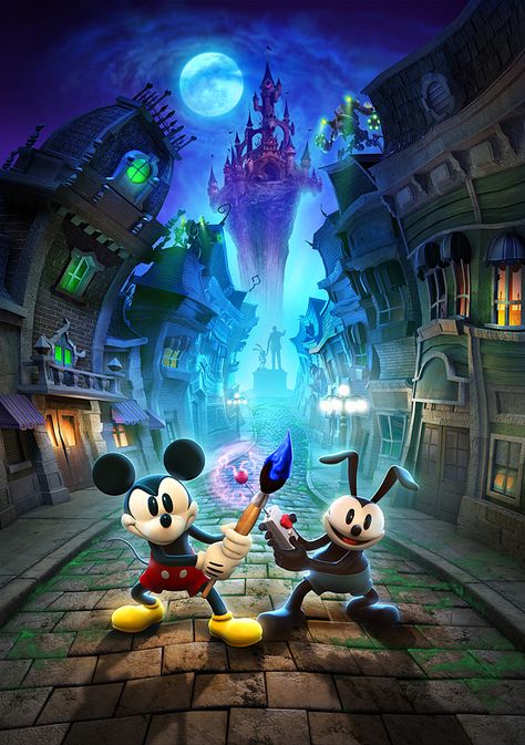 Epic Mickey 2 by Albert Co | InspireFirst Epic Mickey 2, Disney Epic Mickey, Epic Mickey, Oswald The Lucky Rabbit, Game Developer, Disney Charms, Lucky Rabbit, Disney Things, Mickey And Minnie Mouse