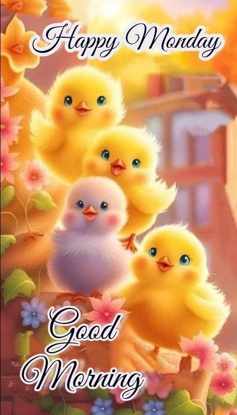 Happy Chicks - Happy Monday, Good Morning Pictures, Photos, and Images for Facebook, Tumblr, Pinterest, and Twitter Happy Monday Good Morning, Cute Morning, Monday Good Morning, Funny Good Night Quotes, Happy Monday Images, Happy Monday Morning, Good Morning Monday, Good Morning Smiley, Monday Images