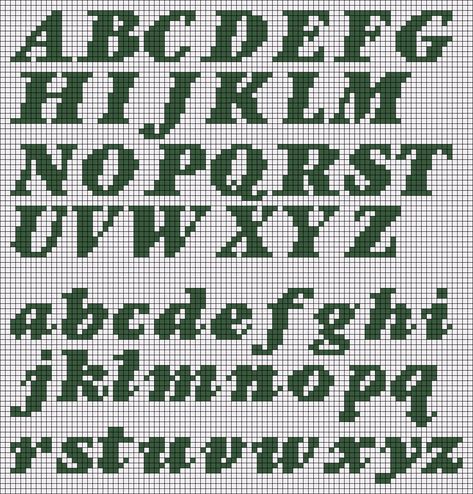 Crochet Alphabet, Crochet Letters, Graph Crochet, Font Alphabet, Alphabet Fonts, Pixel Crochet, Tapestry Crochet Patterns, Crochet Design Pattern, Pola Sulam