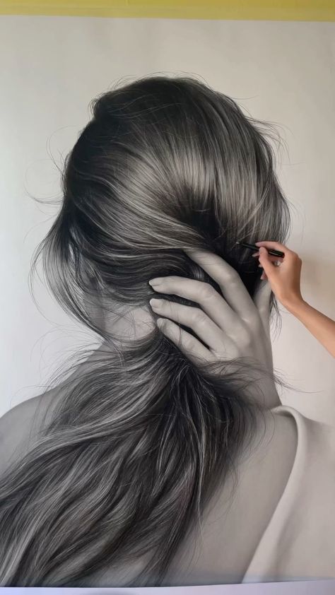 silviemahdal_art on Instagram: Prints of my drawings available on my website - link in bio & more info in the ‘prints’ highlight⬆️ Thank you for your support! . This was… Creative Art Painting, Things To Draw For Beginners, Realistic Hair Drawing, Hard Drawings, Easy Things To Draw, Draw Hair, Realistic Pencil Drawings, Drawing Hair, Black And White Art Drawing