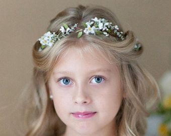 Communion Crown, First Communion Hairstyles, Communion Headpiece, Communion Hairstyles, First Communion Veils, White Flower Crown, Flower Crown Hairstyle, Flower Girl Crown, Girls Crown