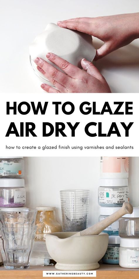 Glaze Air Dry Clay, Hantverk Diy, Homemade Clay, Diy Air Dry Clay, Air Dry Clay Projects, Clay Diy Projects, Clay Crafts Air Dry, Clay Food, Pottery Crafts