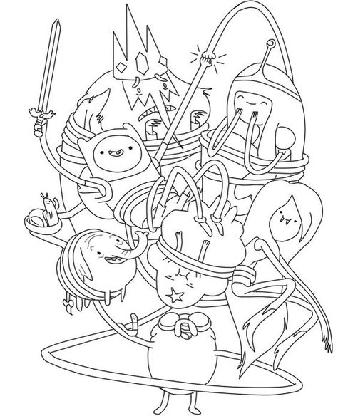 Adventure Time Coloring Pages - Best Coloring Pages For Kids Indie Coloring Pages, Adventure Time Coloring Pages, Marceline Adventure Time, Adventure Time Tattoo, Adventure Time Characters, Adventure Time Cartoon, Adventure Time Marceline, Detailed Coloring Pages, Animation Tutorial