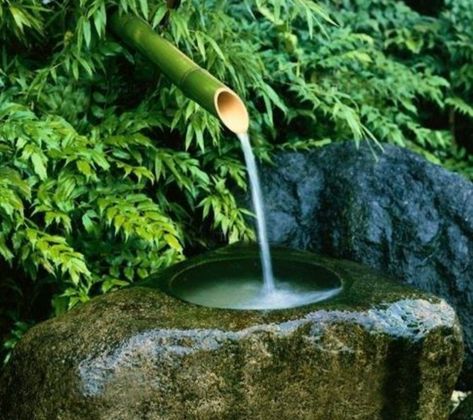 Japanese Water Feature, Japanese Garden Style, Water Wall Fountain, Serenity Garden, Small Japanese Garden, Japanese Garden Landscape, Zen Garden Design, Japan Garden, Japanese Water