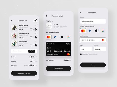 Payment Screen Ui, Payment Ui Design Mobile, Payment Ui Design, Shop App Design, Ecommerce Ui Design, Application Ui Design, App Design Trends, Ui Design Mobile, App Design Layout