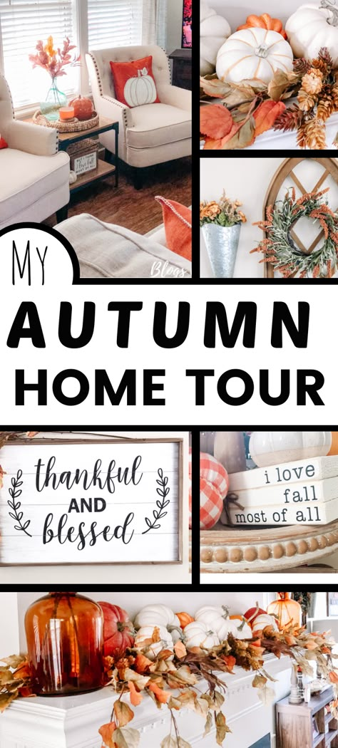 Fall Decor Ideas Inside Home, Hearth Fall Decor, Fall Themed Living Room Ideas, Autumn Decor Ideas Living Room, Living Room Thanksgiving Decor, Autumn Home Decor Ideas Kitchen, Fall Decoration Ideas Living Rooms, Fall Decor Ideas For Kitchen Island, Fall Decor Ideas For Bookshelves