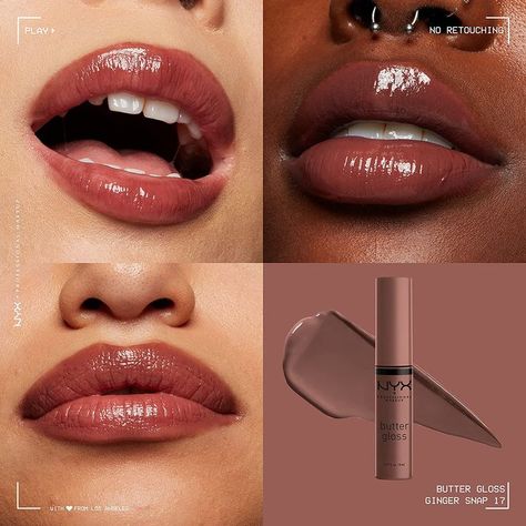 Fenty Brown Lipgloss, Nix Butter Gloss, Nyx Butter Gloss Ginger Snap, Nyx Butter Gloss Swatches, Strawberry Parfait, Nyx Butter, Nyx Butter Gloss, Butter Gloss, Ginger Snap