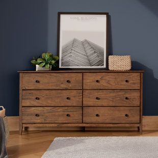 Dark Wood Dresser, Dresser Wood, Drawer Bedroom, Bed Platform, Timeless Decor, Wood Dresser, Bedroom Furniture Dresser, Double Dresser, 6 Drawer Dresser