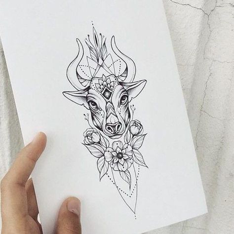 Ox Tattoo For Women, Taurus Tattoo Thigh, Cool Taurus Tattoos, Taurus Sleeve Tattoos For Women, Cute Bull Tattoo, Aries And Taurus Tattoo, Taurus Back Tattoo, Taurus Tattoo Ideas For Women, Taurus Bull Tattoos For Women