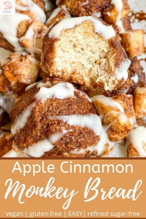 Oat Flour Cinnamon Bread, Apple Cinnamon Monkey Bread, Cinnamon Treats, Cinnamon Monkey Bread, Healthy Cream Cheese, Oat Flour Recipes, Monkey Bread Recipe, Healthy Breakfast Recipes Easy, Dough Ingredients