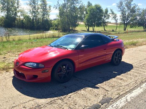 On the way to MOD     Eagle Talon 98 Eclipse Mitsubishi TSI Red & Black Eclipse Car, Eagle Talon Tsi, Eclipse Mitsubishi, Eclipse Gsx, Eagle Talon, Mitsubishi Eclipse, Cars And Motorcycles, Dream Cars, Motorcycles