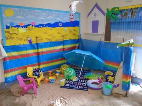 Sea Dramatic Play, Seaside Role Play Eyfs, Under The Sea Role Play Area, Beach Theme Dramatic Play Preschool, Beach Role Play Eyfs, Beach Dramatic Play Preschool, Under The Sea Role Play, Beach Dramatic Play, Under The Sea Eyfs