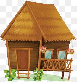 Bahay Kubo Painting, Bahay Kubo Drawing Easy, Bahay Kubo Drawing, Resort Drawing, Cabin Clipart, Bahay Kubo Design, Chalet Cabin, Straw House, Holiday Cabin