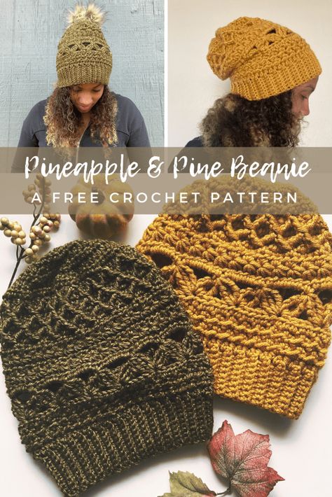 Pineapple Beanie Crochet Pattern, Crochet Pinecone Hat, Wool Beanie Pattern, Crochet Fall Hats Free Pattern, Crochet Leaf Hat, Crochet Slouchy Beanie Pattern Free, Crochet Beanies Free Pattern, Free Crochet Beanie Pattern, Crochet Slouchy Beanie Pattern