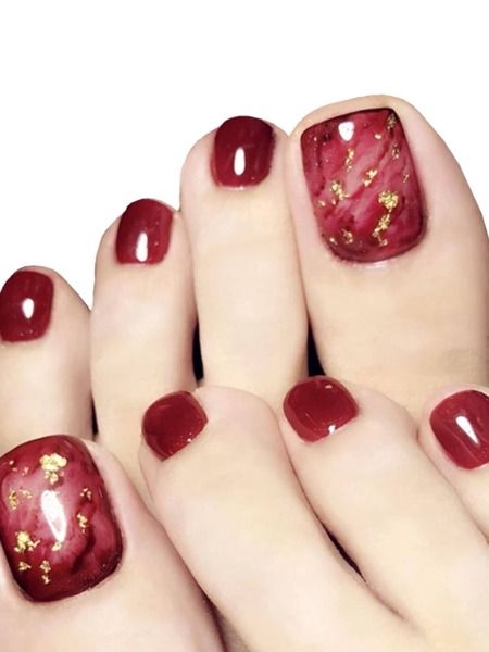 1box Random Color Bow Nail Art Decoration | EMERY ROSE Red Pedicure, Pretty Pedicures, Red Toenails, Tape Nail Art, Pedicure Designs Toenails, Fake Toenails, Pedicure Colors, Gel Toe Nails, Cute Toe Nails