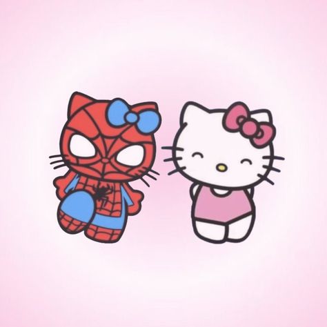 Hello Kitty And Spiderman, Cat App, Hello Kitt, Boy Best Friend Pictures, Hello Kitty Aesthetic, Kitty Drawing, Hello Kitty Backgrounds, Hello Kitty Drawing, Hello Kitty Art