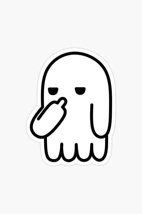 Middle Finger Tattoos, Ghost Spirit, Very Funny Images, Ghost Coffee, Ghost Drawing, Black And White Stickers, Doodle Tattoo, Doodle Inspiration, Funny Ghost