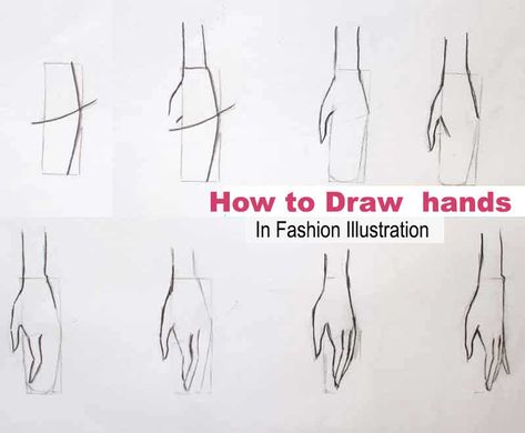 Tutorial For Drawing, Draw Fashion, Draw Hands, Fashion Figure, Fashion Figure Drawing, Drawing Hands, Fashion Illustrations Techniques, Fashion Drawing Sketches, Illustration Techniques