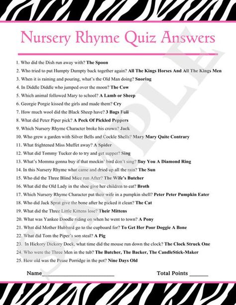 Instant Download Printable Nursery Rhyme Quiz by jessica91582: Nursery Rhyme Quiz, Zebra Baby, Quiz Questions, Virtual Baby Shower, Shower Bebe, Baby Shower Planning, Baby Shower Fun, Nursery Rhyme, Baby Reveal