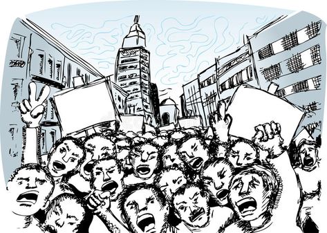 Protest Drawing, Drawing Angry, Crowd Drawing, Angry People, Protest Art, Person Drawing, Flower Close Up, Diy Wardrobe, Caricature Drawing