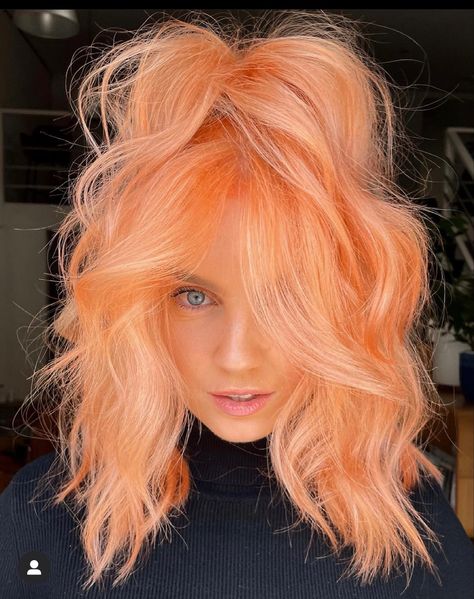 Peach Hair Colors, Cheveux Oranges, Hair Color Orange, Vivid Hair Color, Peach Hair, Ginger Hair Color, Creative Hair, Hair Color Pastel, Pastel Hair