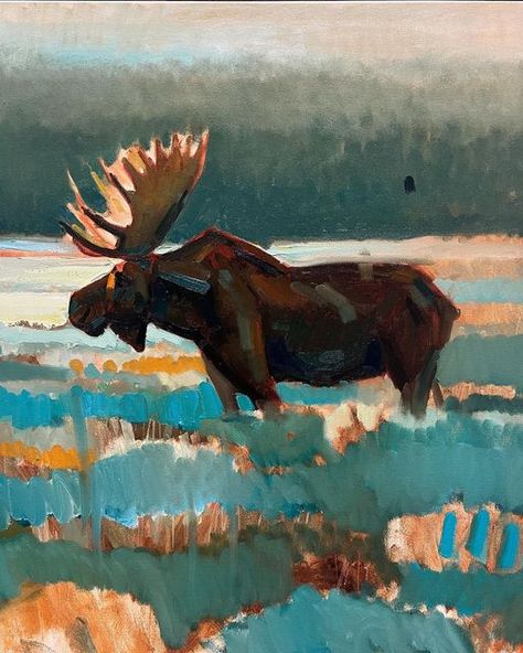 Basement Artwork, Buck Painting, Sticker Motive, Acryl Art, Moose Painting, Animals Painting, Commission Portrait, American Animals, Western Paintings