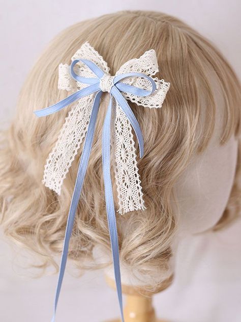 Hair Bows Diy Ribbon, Diy Hair Accessories Ribbon, Ribbon Crafts Diy, Bows Diy Ribbon, Lace Hair, Lace Bows, Diy Ribbon, Sweet Lolita, Diy Hair Bows